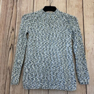 Talbots Womens Grey Marled Mock Neck Knit Sweaters size XS
